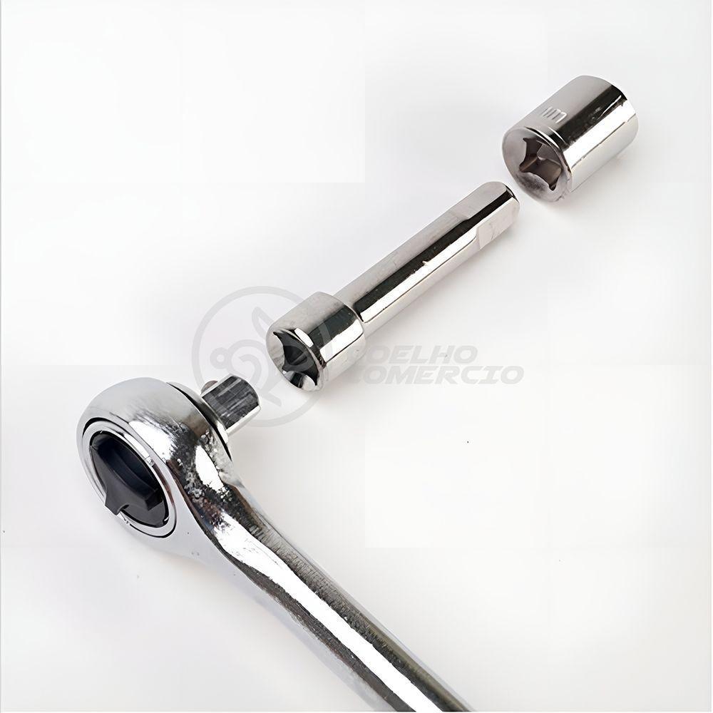 Kit Completo Jogo Chave Catraca Reversível Conjunto De Ferramentas Com 40 Soquetes De 1-4 E 3-8 - 4