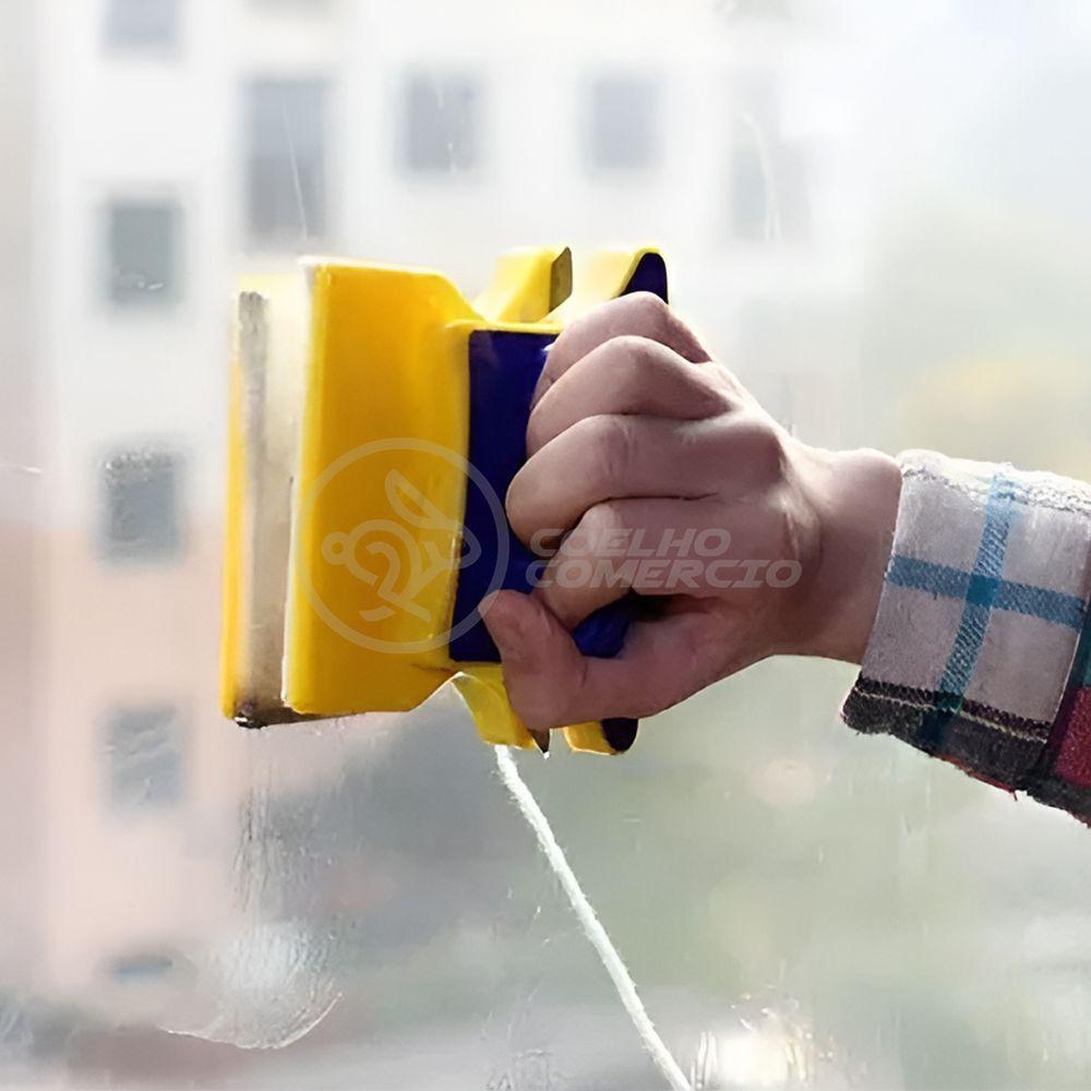 Limpador Magnético De Vidro E Janela Duplo Lado Imã Super Resistente Limpa Dentro E Fora - Amarelo - 3
