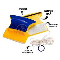 Limpador Magnético De Vidro E Janela Duplo Lado Imã Super Resistente Limpa Dentro E Fora - Amarelo - 5