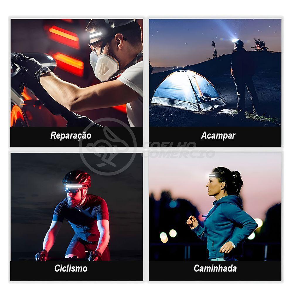 Lanterna De Cabeça Led Recarregável Lt-391 Ajustável Com Sensor De Movimento Liga Desliga - Preto - 2