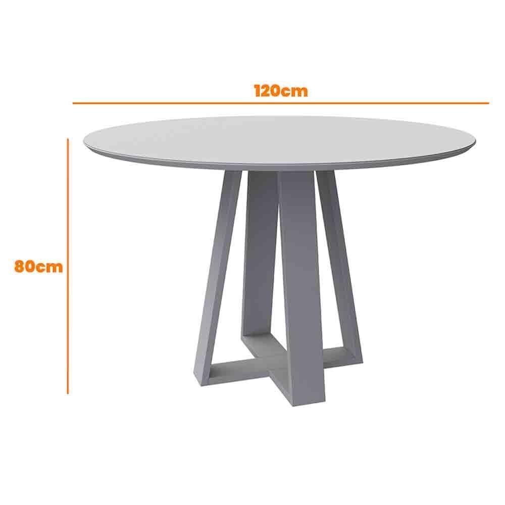 Mesa Vitória 120X120Cm - Ypê/Off White - 2