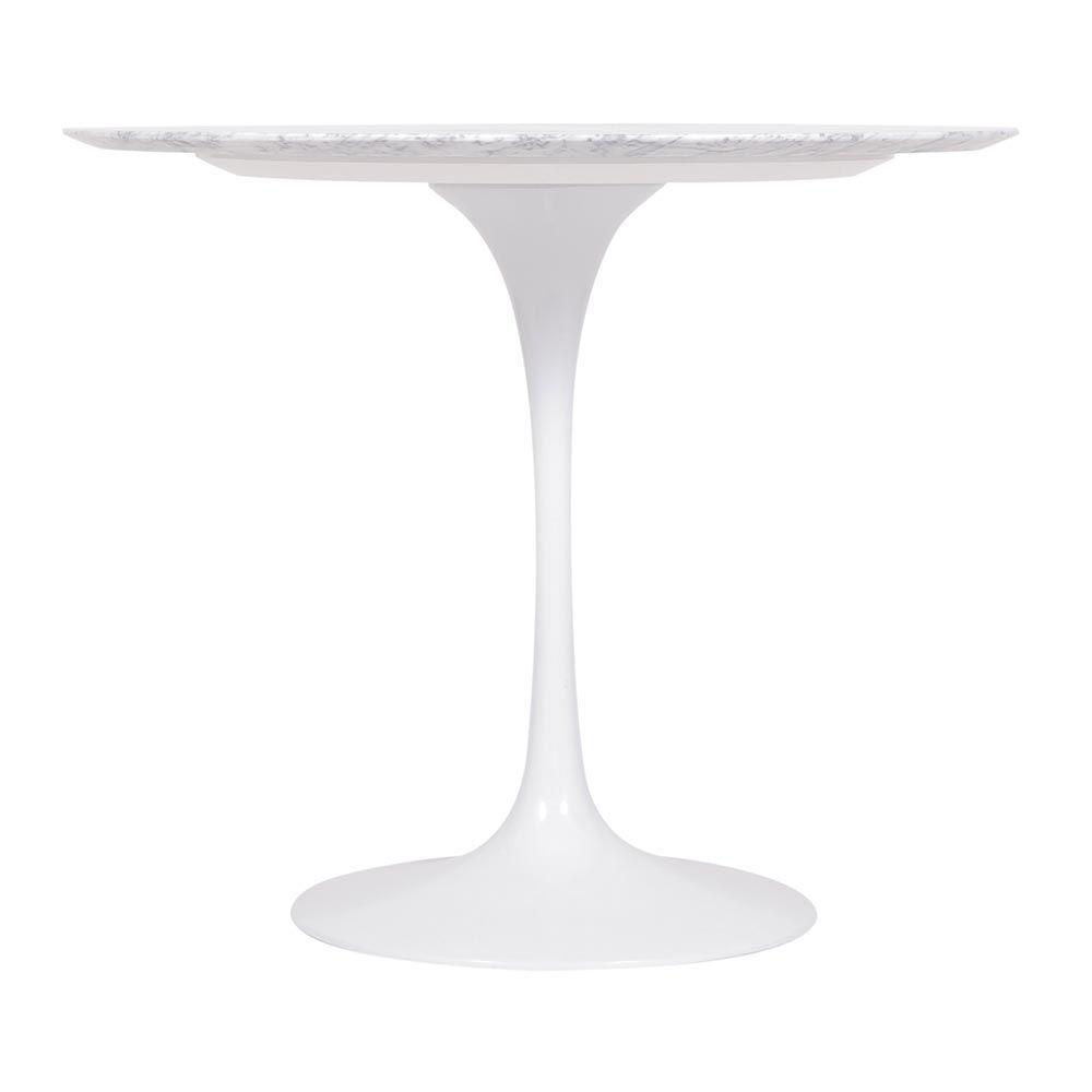 Mesa Saarinen Redonda Carrara 90cm - Base Branca - 2