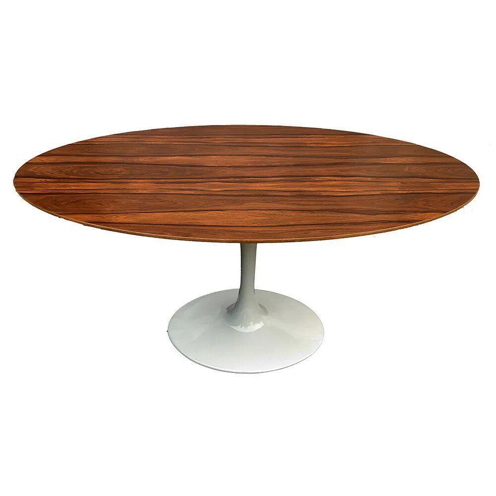 Mesa Saarinen Oval Pau Ferro 120x80cm - Base Branca - 1