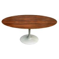 Mesa Saarinen Oval Pau Ferro 120x80cm - Base Branca - 1