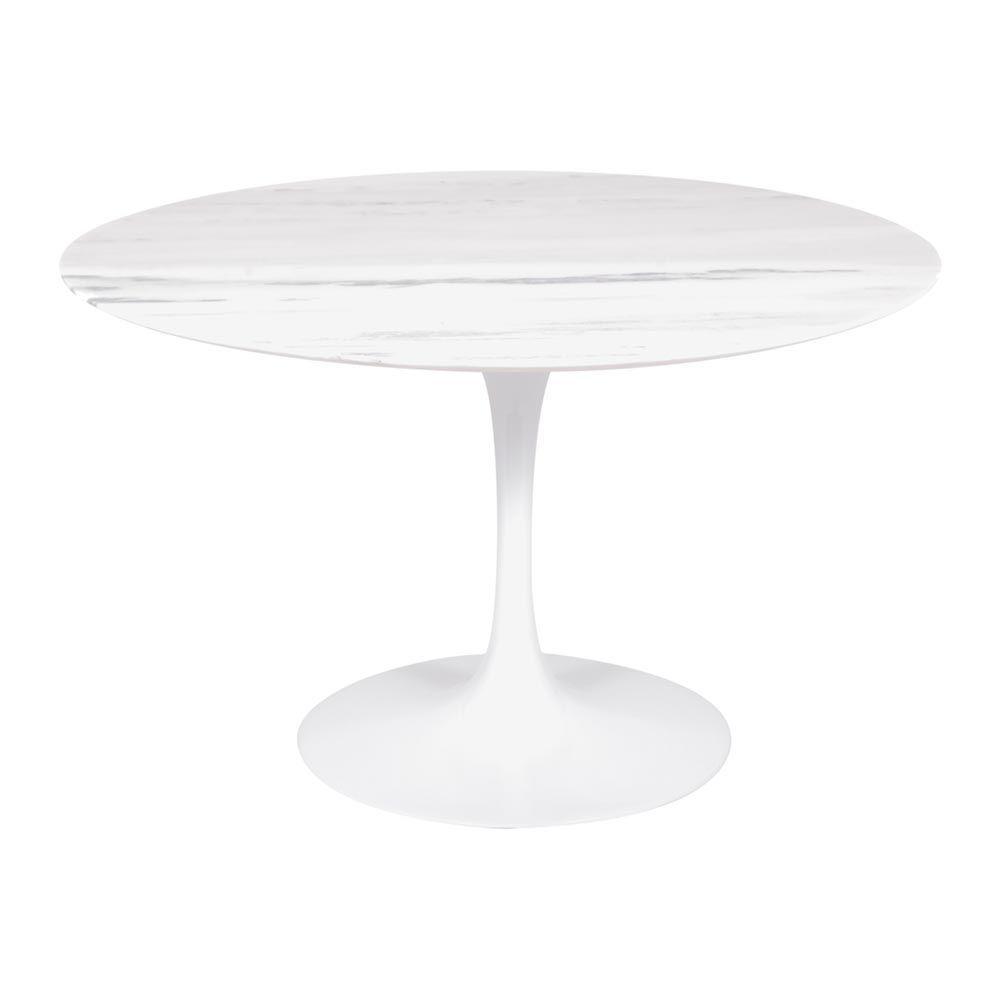 Mesa Saarinen Redonda Espírito Santo 90cm - Base Branca - 1
