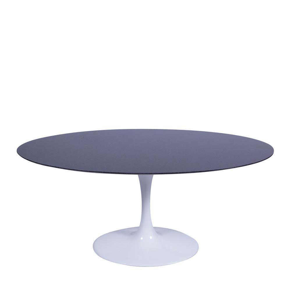 Mesa Saarinen Oval São Gabriel 180x100cm - Base Branca - 1