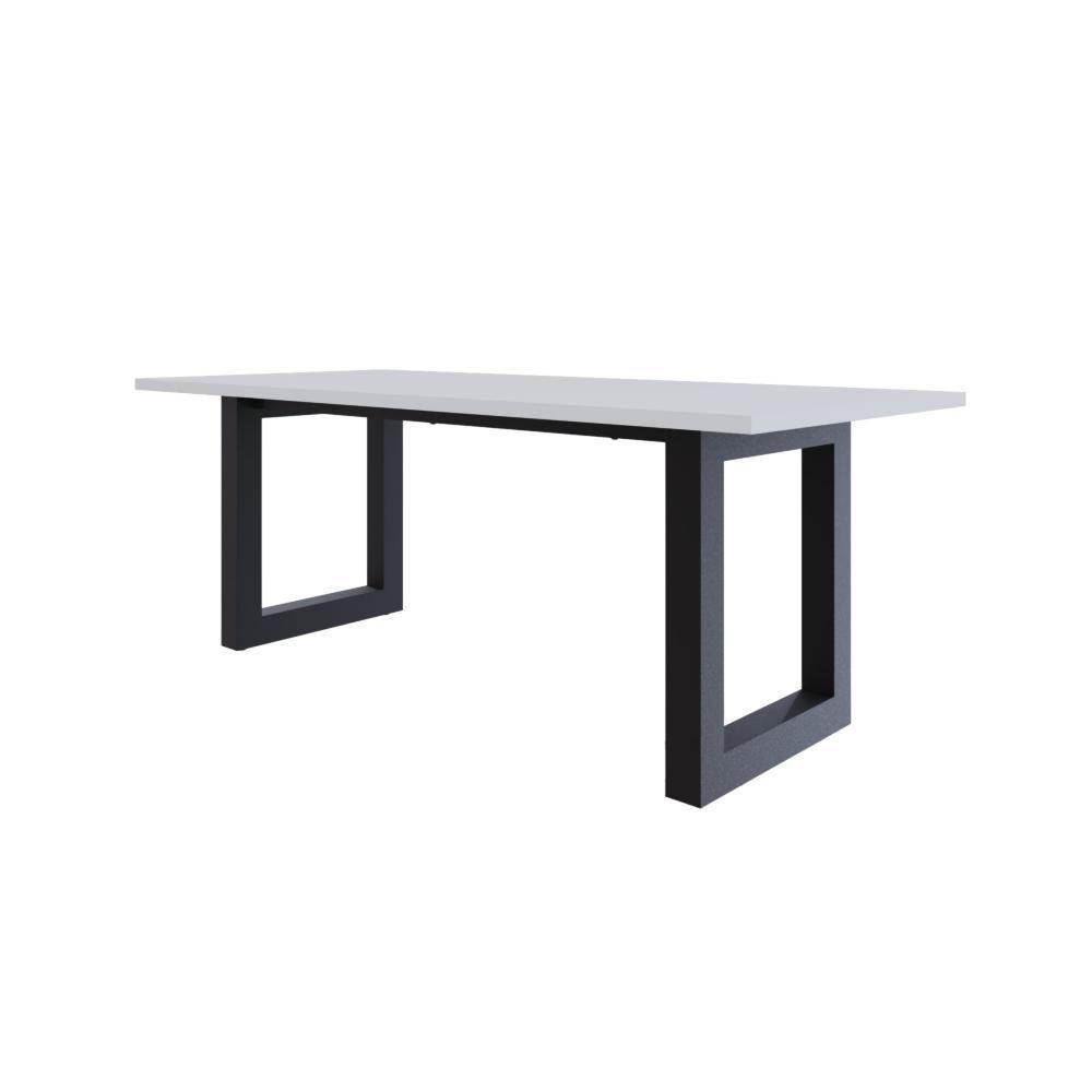 Mesa De Jantar Bronx R 200x90x77cm Brmj9200r Branco Tx - Est.preta Branco Tx/est.preta - 1
