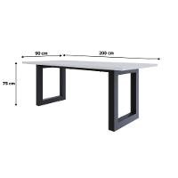 Mesa De Jantar Bronx R 200x90x77cm Brmj9200r Branco Tx - Est.preta Branco Tx/est.preta - 6