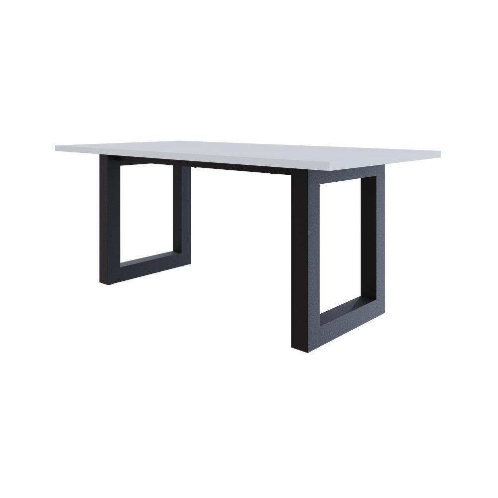Mesa De Jantar Bronx R 180x90x77cm Brmj9180r Branco Tx - Est.preta Branco Tx/est.preta - 1