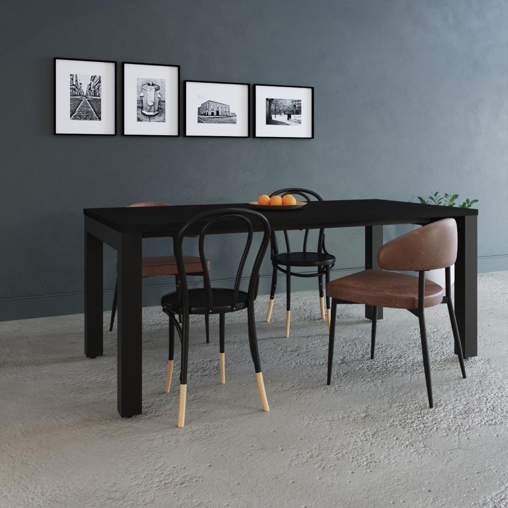 Mesa De Jantar Bronx U 180x90x77cm Brmj9180u Preto Tx - Est.preta Preto Tx/est.preta - 2