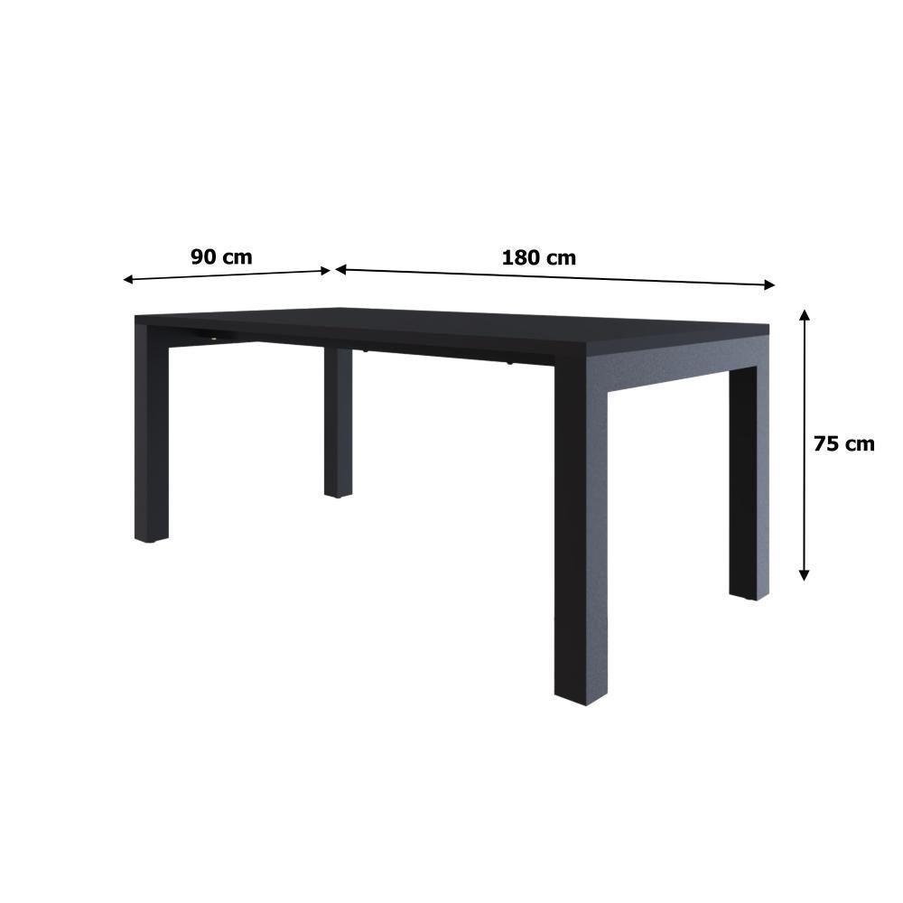 Mesa De Jantar Bronx U 180x90x77cm Brmj9180u Preto Tx - Est.preta Preto Tx/est.preta - 6