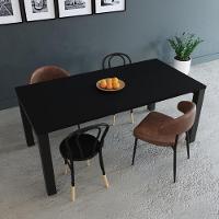 Mesa De Jantar Bronx U 180x90x77cm Brmj9180u Preto Tx - Est.preta Preto Tx/est.preta