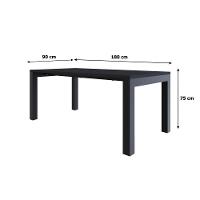 Mesa De Jantar Bronx U 180x90x77cm Brmj9180u Preto Tx - Est.preta Preto Tx/est.preta - 6