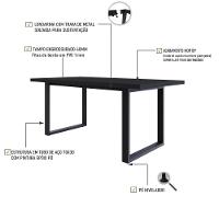 Mesa De Jantar Queens R 180x90x77cm Qemj9180r Preto Tx - Est.preta Preto Tx/est.preta - 3