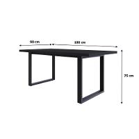 Mesa De Jantar Queens R 180x90x77cm Qemj9180r Preto Tx - Est.preta Preto Tx/est.preta - 6