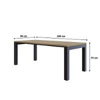 Mesa De Jantar Bronx U 200x90x77cm Brmj9200u Vermont Oak - Est.preta Vermont Oak/est.preta - 6