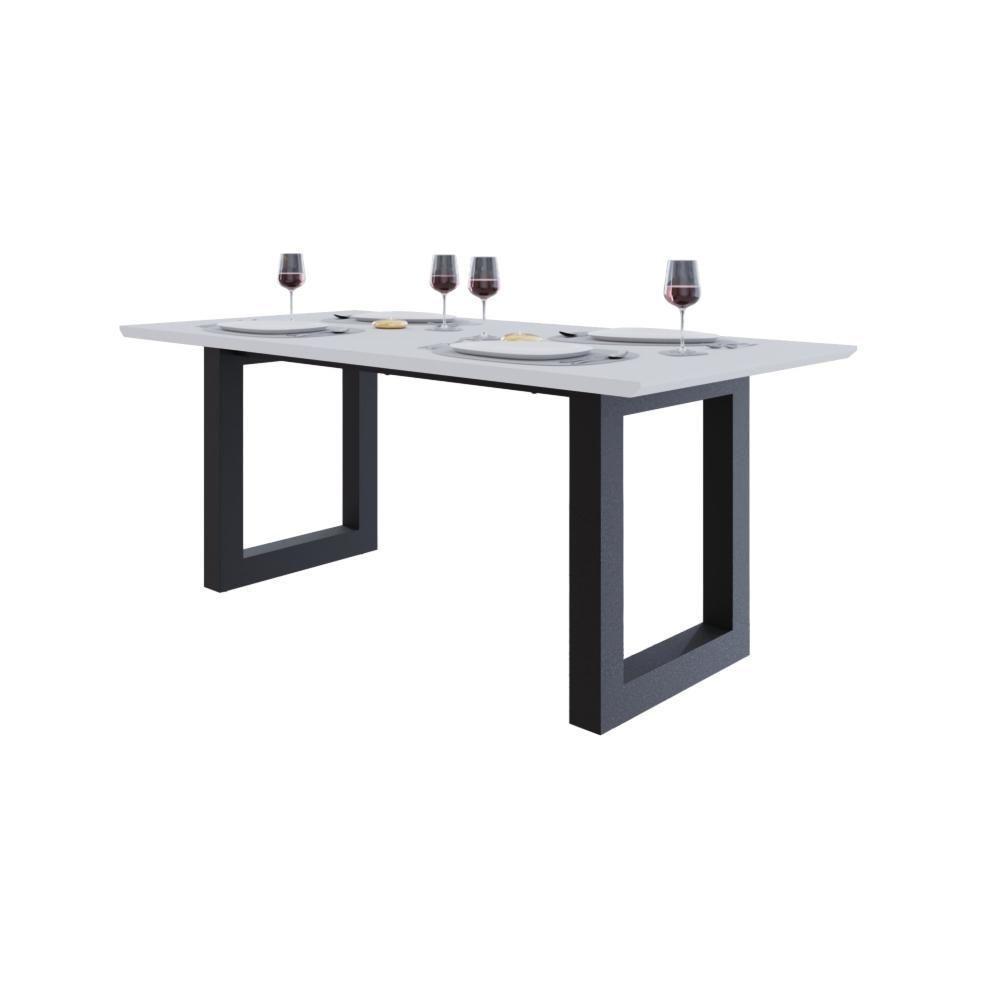 Mesa De Jantar Bronx Rg2 180x90x77cm Brmj9180rg2 Branco Tx - Est.preta Branco Tx/est.preta - 5