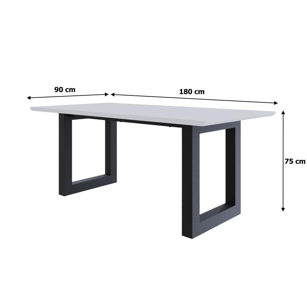 Mesa De Jantar Bronx Rg2 180x90x77cm Brmj9180rg2 Branco Tx - Est.preta Branco Tx/est.preta - 6