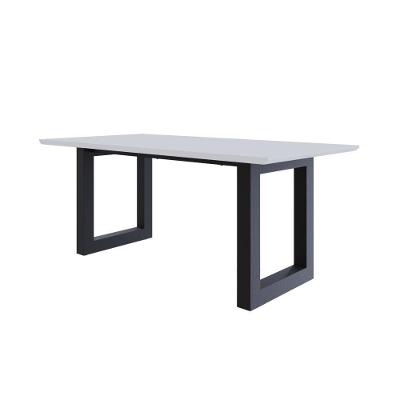 Mesa De Jantar Bronx Rg2 180x90x77cm Brmj9180rg2 Branco Tx - Est.preta Branco Tx/est.preta