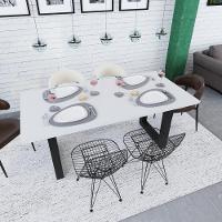 Mesa De Jantar Bronx Rg2 180x90x77cm Brmj9180rg2 Branco Tx - Est.preta Branco Tx/est.preta