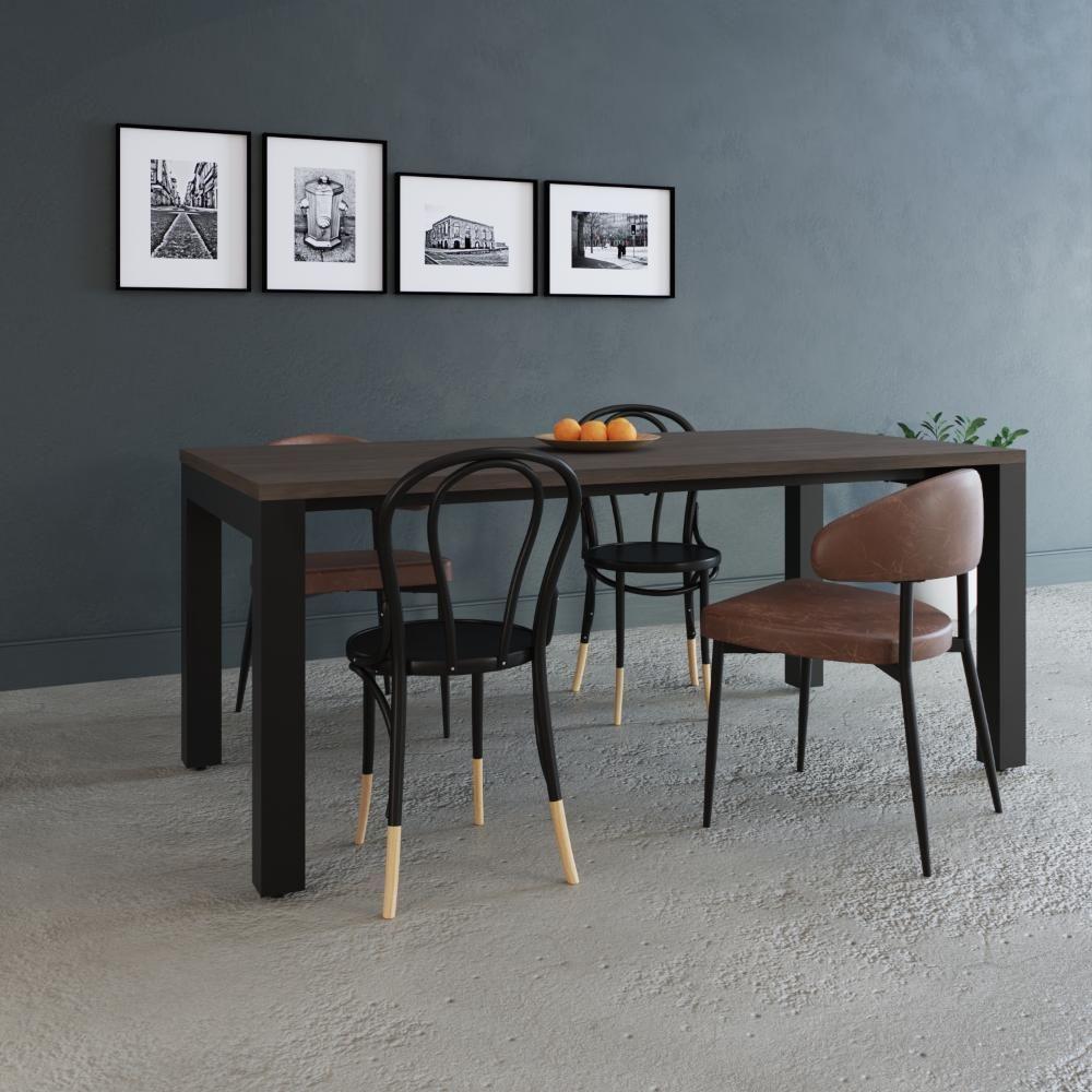 Mesa De Jantar Bronx U 180x90x77cm Brmj9180u Terracota - Est.preta Terracota/est.preta - 2