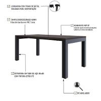 Mesa De Jantar Bronx U 180x90x77cm Brmj9180u Terracota - Est.preta Terracota/est.preta - 3