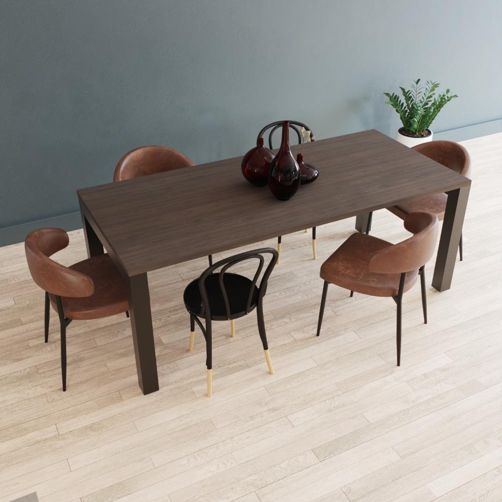 Mesa De Jantar Bronx U 200x90x77cm Brmj9200u Terracota - Est.preta Terracota/est.preta - 4