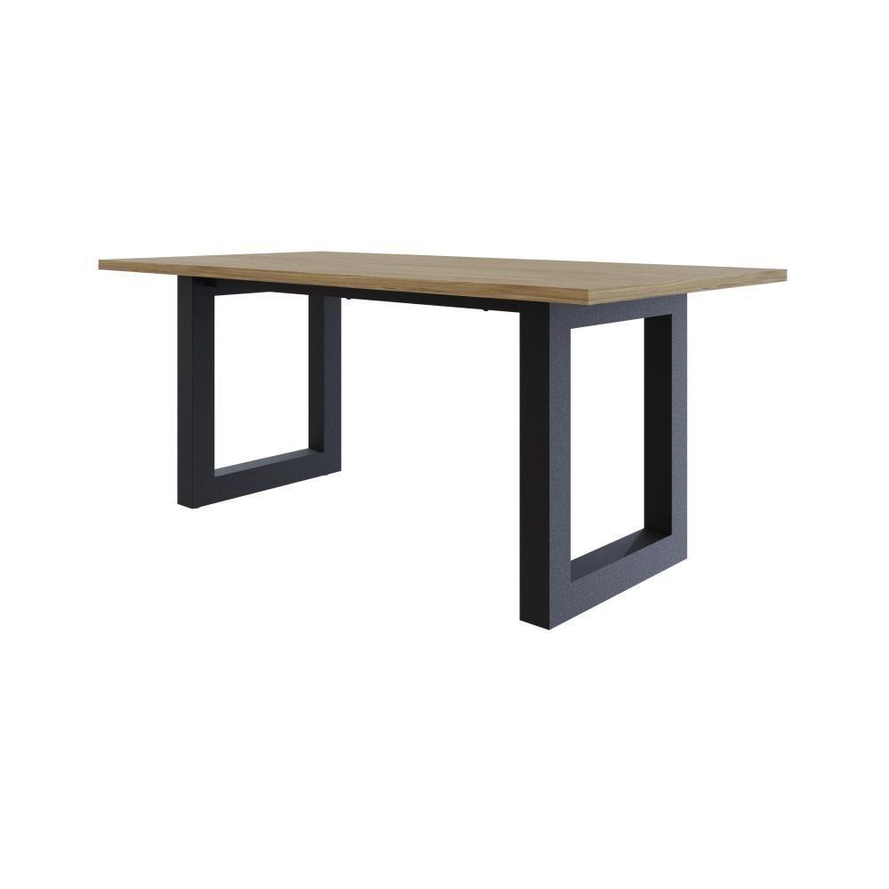 Mesa De Jantar Bronx R 180x90x77cm Brmj9180r Vermont Oak - Est.preta Vermont Oak/est.preta - 1