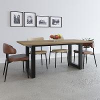 Mesa De Jantar Bronx R 180x90x77cm Brmj9180r Vermont Oak - Est.preta Vermont Oak/est.preta - 2