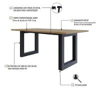 Mesa De Jantar Bronx R 180x90x77cm Brmj9180r Vermont Oak - Est.preta Vermont Oak/est.preta - 3