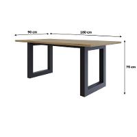 Mesa De Jantar Bronx R 180x90x77cm Brmj9180r Vermont Oak - Est.preta Vermont Oak/est.preta - 6