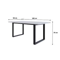 Mesa De Jantar Queens R 180x90x77cm Qemj9180r Branco Tx - Est.preta Branco Tx/est.preta - 2