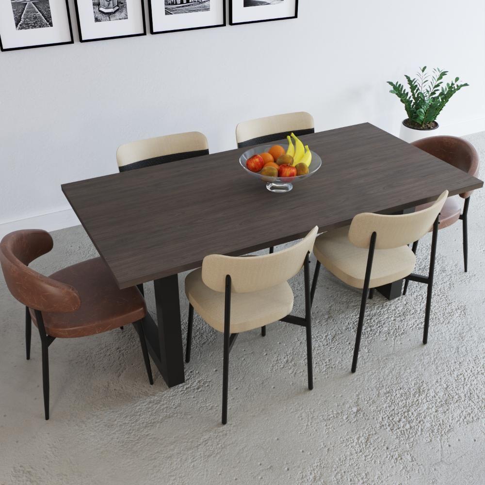 Mesa De Jantar Bronx R 180x90x77cm Brmj9180r Terracota - Est.preta Terracota/est.preta - 4