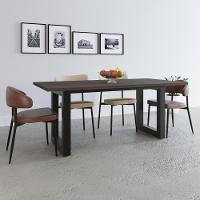 Mesa De Jantar Bronx R 180x90x77cm Brmj9180r Terracota - Est.preta Terracota/est.preta - 2