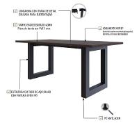 Mesa De Jantar Bronx R 180x90x77cm Brmj9180r Terracota - Est.preta Terracota/est.preta - 3