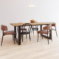 Mesa De Jantar Bronx R 200x90x77cm Brmj9200r Vermont Oak - Est.preta Vermont Oak/est.preta - 2
