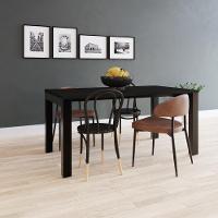 Mesa De Jantar Bronx U 160x90x77cm Brmj9160u Preto Tx - Est.preta Preto Tx/est.preta - 2