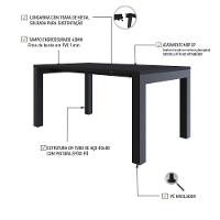 Mesa De Jantar Bronx U 160x90x77cm Brmj9160u Preto Tx - Est.preta Preto Tx/est.preta - 3