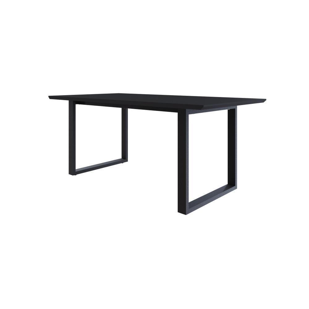 Mesa De Jantar Queens Rg2 180x90x77cm Qemj9180rg2 Preto Tx - Est.preta Preto Tx/est.preta - 1