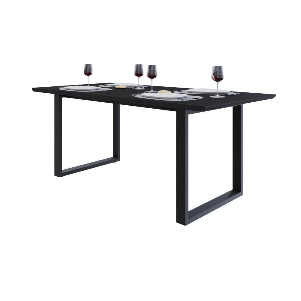 Mesa De Jantar Queens Rg2 180x90x77cm Qemj9180rg2 Preto Tx - Est.preta Preto Tx/est.preta - 5