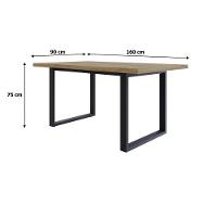 Mesa De Jantar Queens R 160x90x77cm Qemj9160r Vermont Oak - Est.preta Vermont Oak/est.preta - 6