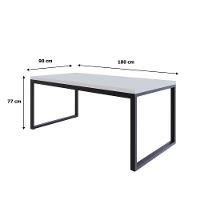 Mesa De Jantar Yon 180 X 90 X 76 Cm Branco Tx/est.preta Branco Tx/est.preta - 6