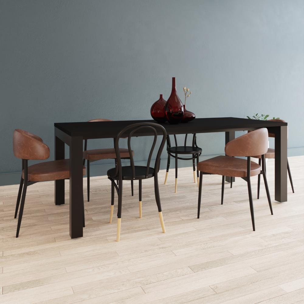 Mesa De Jantar Bronx U 200x90x77cm Brmj9200u Preto Tx - Est.preta Preto Tx/est.preta - 2