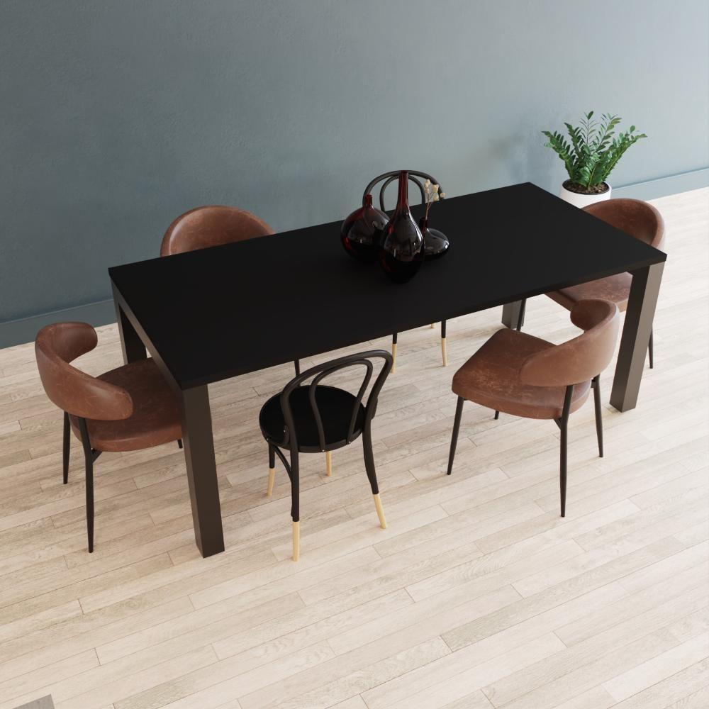 Mesa De Jantar Bronx U 200x90x77cm Brmj9200u Preto Tx - Est.preta Preto Tx/est.preta - 4