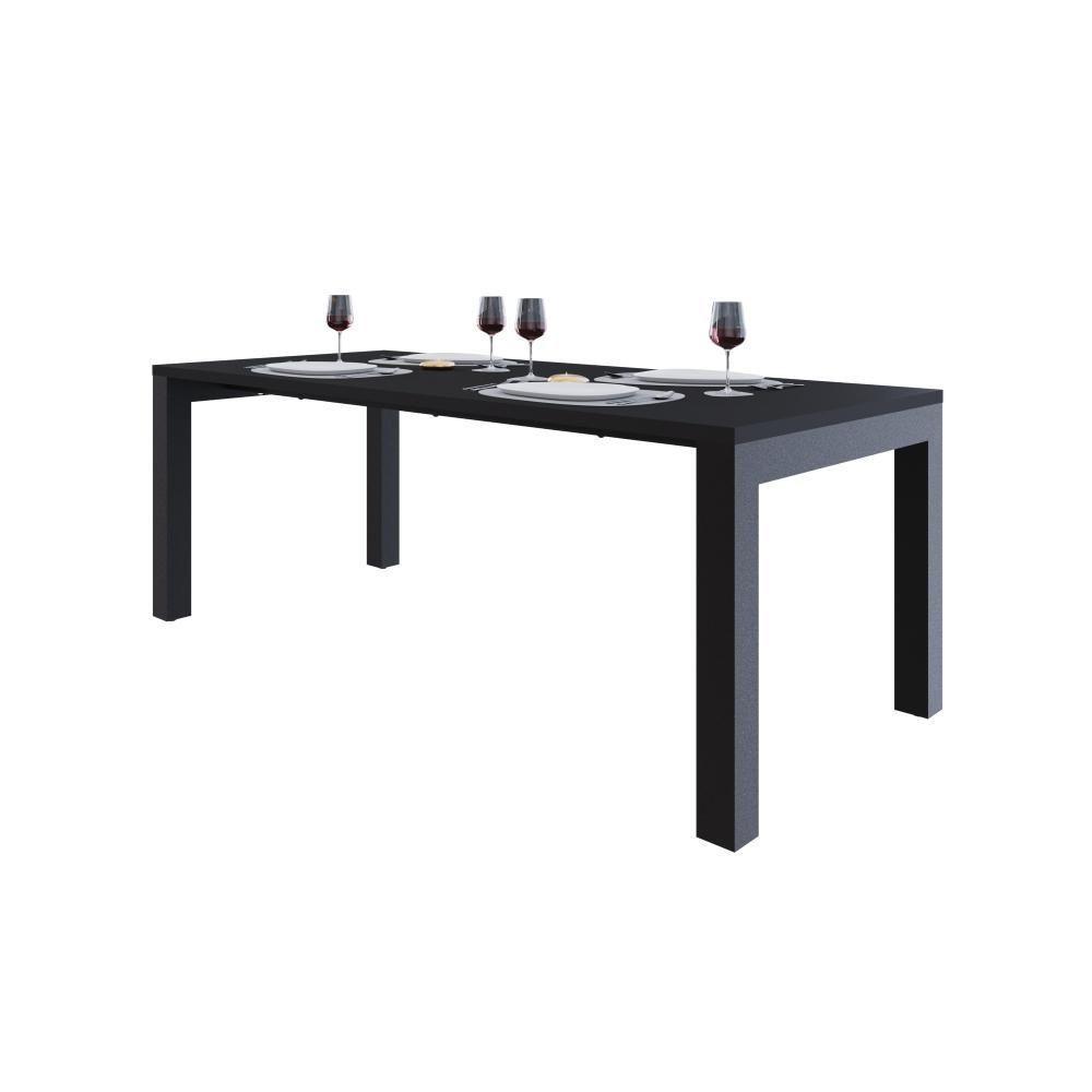 Mesa De Jantar Bronx U 200x90x77cm Brmj9200u Preto Tx - Est.preta Preto Tx/est.preta - 5