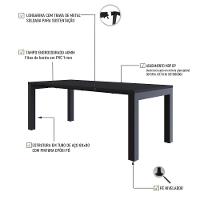 Mesa De Jantar Bronx U 200x90x77cm Brmj9200u Preto Tx - Est.preta Preto Tx/est.preta - 3