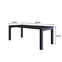 Mesa De Jantar Bronx U 200x90x77cm Brmj9200u Preto Tx - Est.preta Preto Tx/est.preta - 6