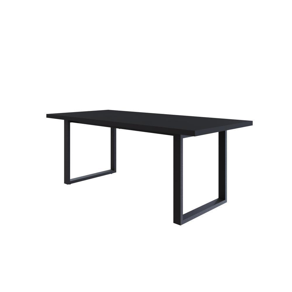 Mesa De Jantar Queens R 200x90x77cm Qemj9200r Preto Tx - Est.preta Preto Tx/est.preta - 1