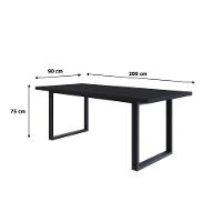 Mesa De Jantar Queens R 200x90x77cm Qemj9200r Preto Tx - Est.preta Preto Tx/est.preta - 6