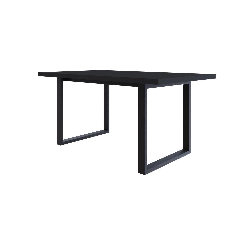 Mesa De Jantar Queens R 160x90x77cm Qemj9160r Preto Tx - Est.preta Preto Tx/est.preta - 1